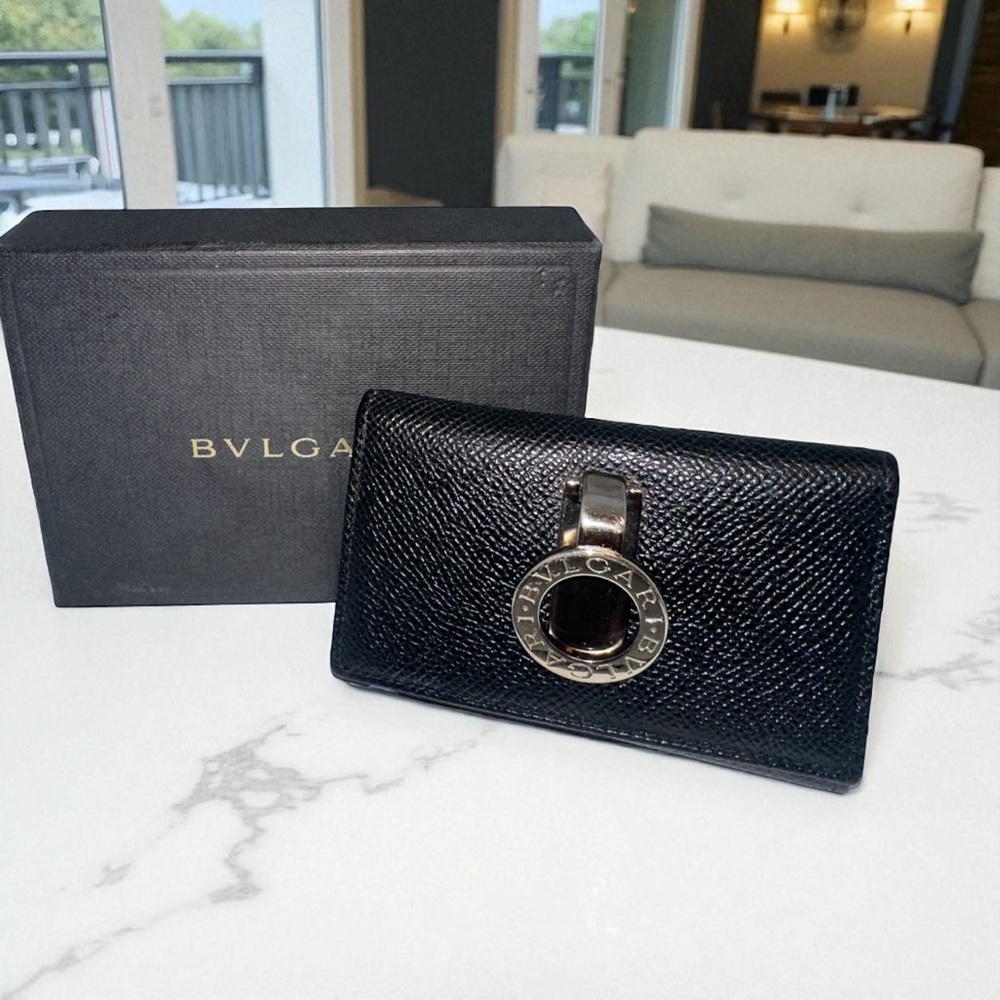 Bvlgari Bulgari Leather Key Holder – Black Leather 6 Keys Rings – Box & COA